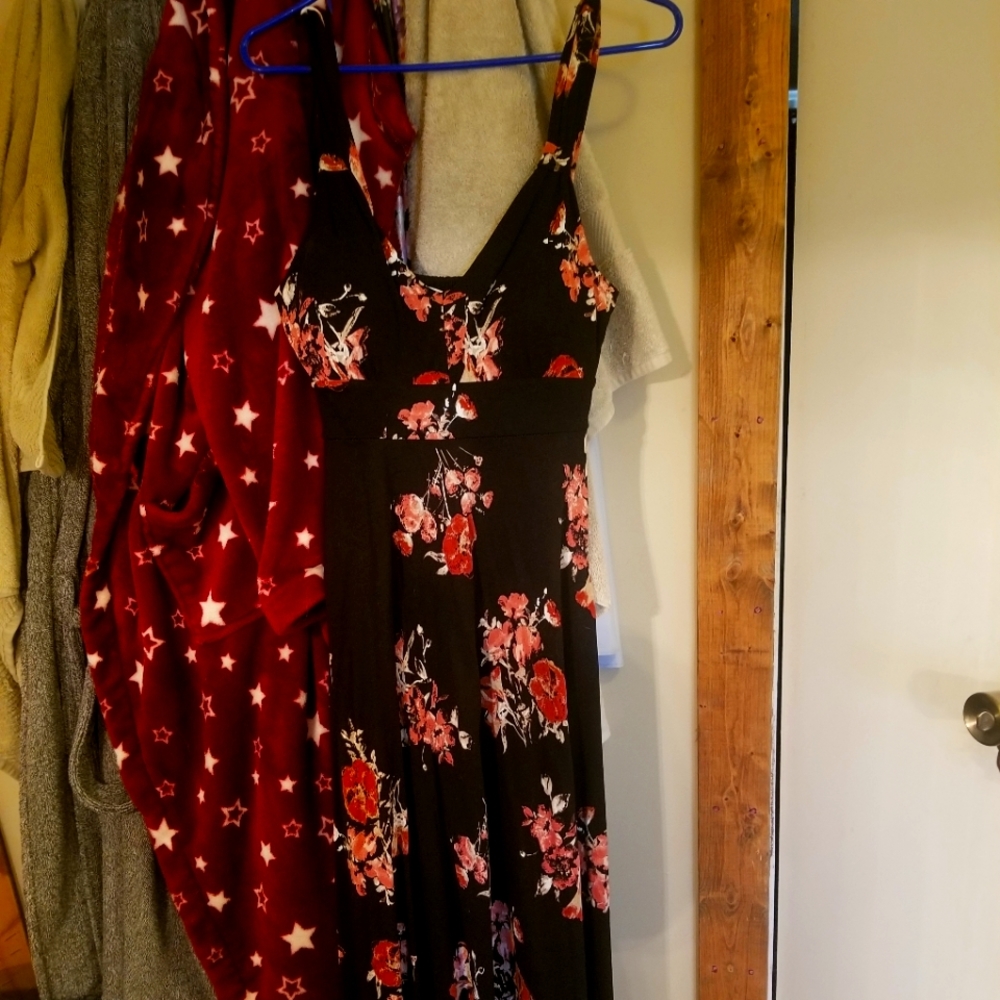 American Rag Women's Black Dress with Flowers.